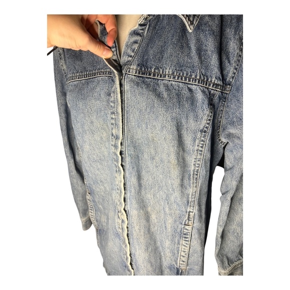 Vintage Denim Jean Barn Jacket 100% Cotton Petite Large Field Gear - Picture 3 of 4